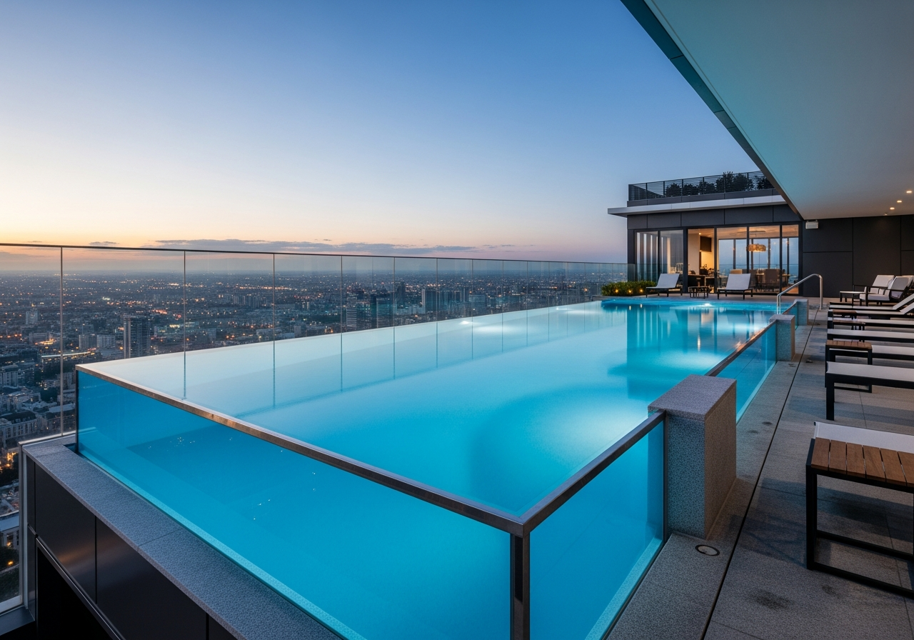 Pool Rooftop Split Level Pools by TipTop | Premium Pool Builds Built to Last